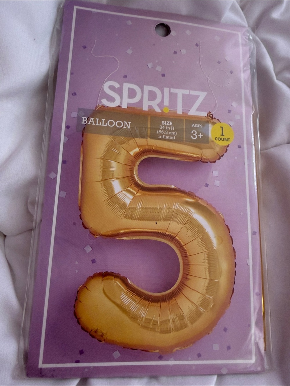 Target Spritz Gold Foil Number 5 Party Balloon